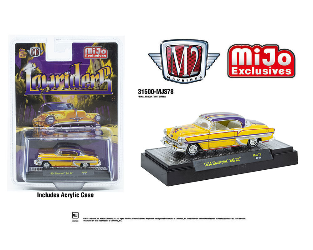 M2 Machines 1:64 1954 Chevrolet Bel Air Lowriders Limited Edition – Metallic Yellow
