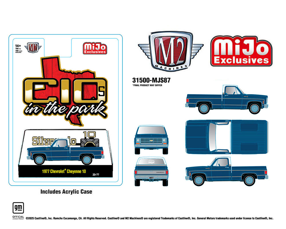 (Preorder) M2 Machines 1:64 1977 Chevrolet Cheyenne 10 – Blue – C10s In The Park – MiJo Exclusives Limited Edition