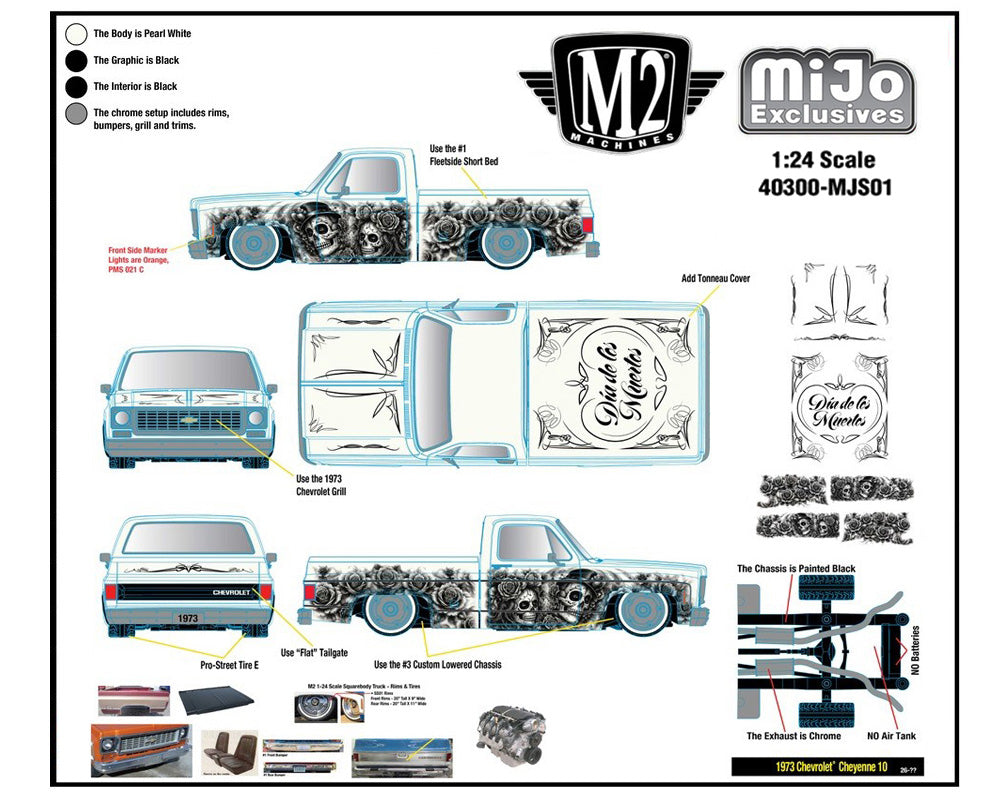 (Preorder) M2 Machines 1:24 1978 Chevrolet C10 Squarebody Custom “Dia De Los Muertos” Limited Edition 2,500 Pcs – MiJo Exclusives