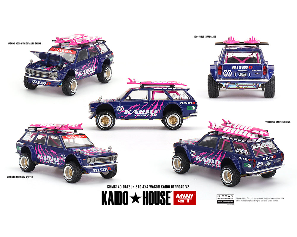 (Preorder) Kaido House x Mini GT 1:64 Datsun 510 4×4 Wagon Kaido Offroad V2 – Purple