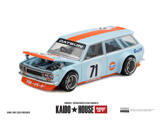 (Preorder) Kaido House x Mini GT 1:64 Datsun KAIDO 510 GULF Wagon V1 – Limited Edition