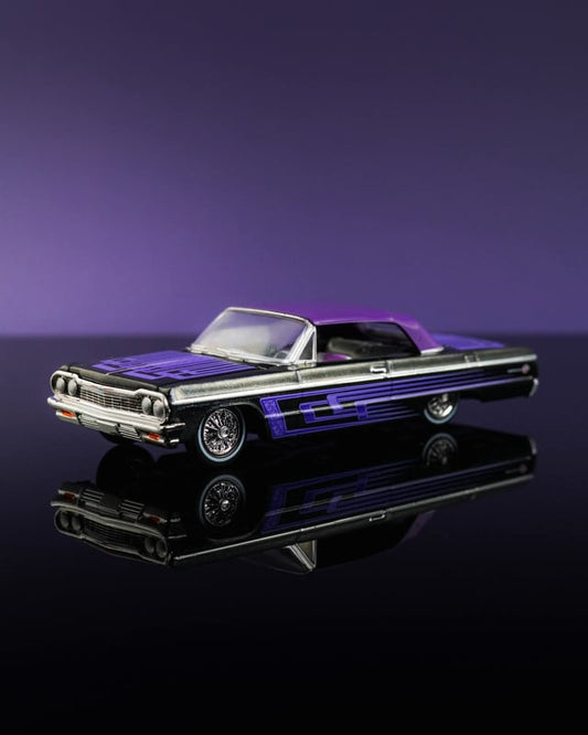 (Preorder) M2 Machines 1:64 1964 Chevrolet Impala SS 409 Convertible – Black – Hobby Exclusive