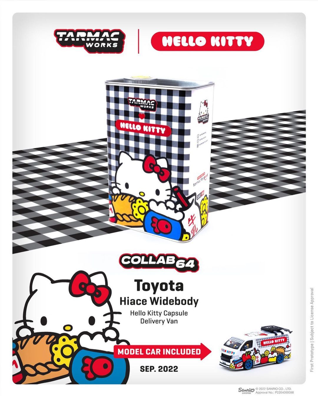 Tarmac Works 1:64 Toyota Hiace Widebody Tarmac Works X Hello Kitty