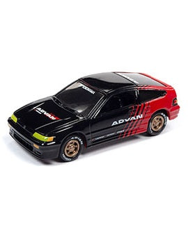 Johnny Lightning 1:64 50th Anniversary – Advan Yokohama – 1990 Honda CRX (Black/Red) – MiJo Exclusives