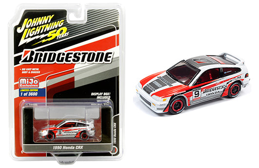 Johnny Lightning 1:64 50th Anniversary – 1990 Honda CRX Bridgestone – MiJo Exclusives