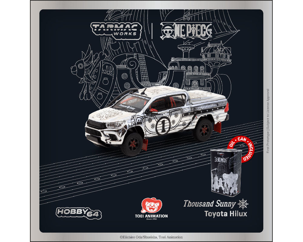 Tarmac Works 1:64 Tarmac Works x One Piece Thousand Sunny Toyota Hiace With Oil can