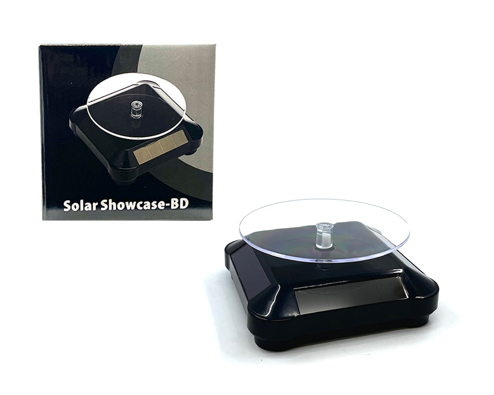 3.5″ Solar Display Stand Turntable 360 Degree Rotating Black Base