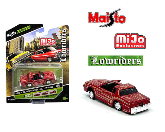 Maisto 1:64 1987 Buick Regal T-Type – Red – Design Lowriders MiJo Exclusives Limited Edition