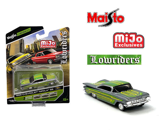 Maisto 1:64 1959 Chevrolet Impala SS – Silver – Design Lowriders MiJo Exclusives Limited Edition