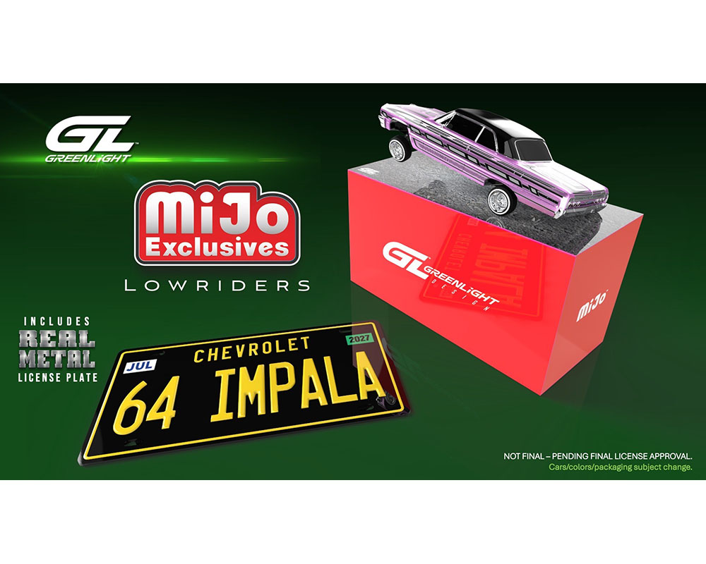 (Preorder) Greenlight 1:64 Lowriders 1963 Chevrolet Impala SS w/ Mini Metal License Plate – Candy Purple – Mijo Exclusives