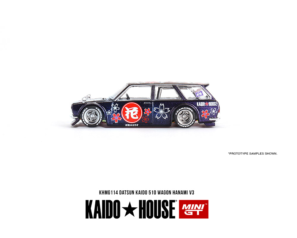 Kaido House x Mini GT 1:64 Datsun KAIDO 510 Wagon Hanami V3 – Magic Purple