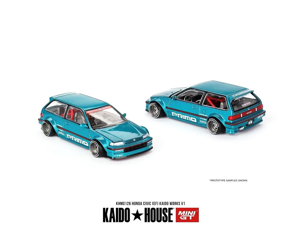 (Preorder) Kaido House x Mini GT 1:64 Honda Civic (EF) Kaido Works V1 – Tahitian Green