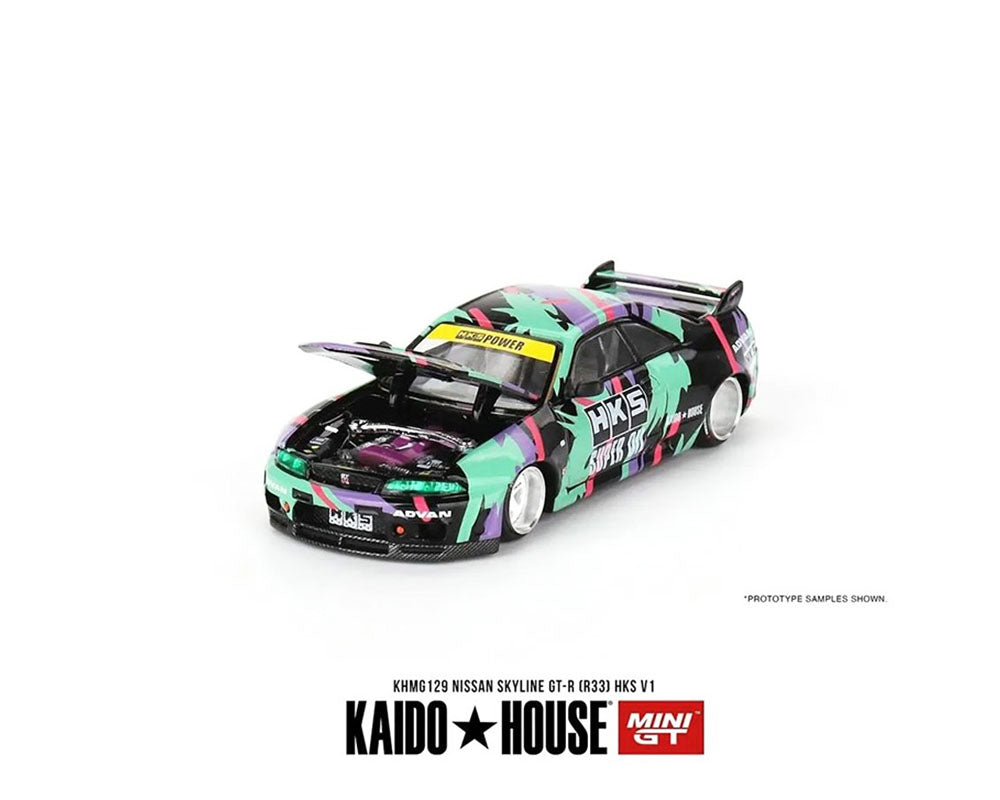 (Preorder) Kaido House x Mini GT 1:64 Nissan Skyline GT-R (R33) HKS V1 – Black Green