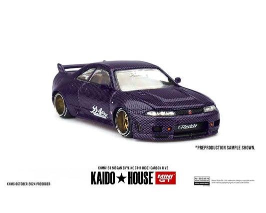 (Preorder) Kaido House x Mini GT 1:64 Nissan Skyline GT-R (R33) Active Carbon R V2 – Purple Carbon