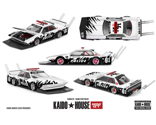 (Preorder) Kaido House x Mini GT 1:64 Kaido Star Police – White – Limited Edition