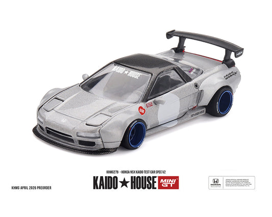 (Preorder) Kaido House x Mini GT Honda NSX Kaido Test Car Spec V2 – Silver w/ Carbon