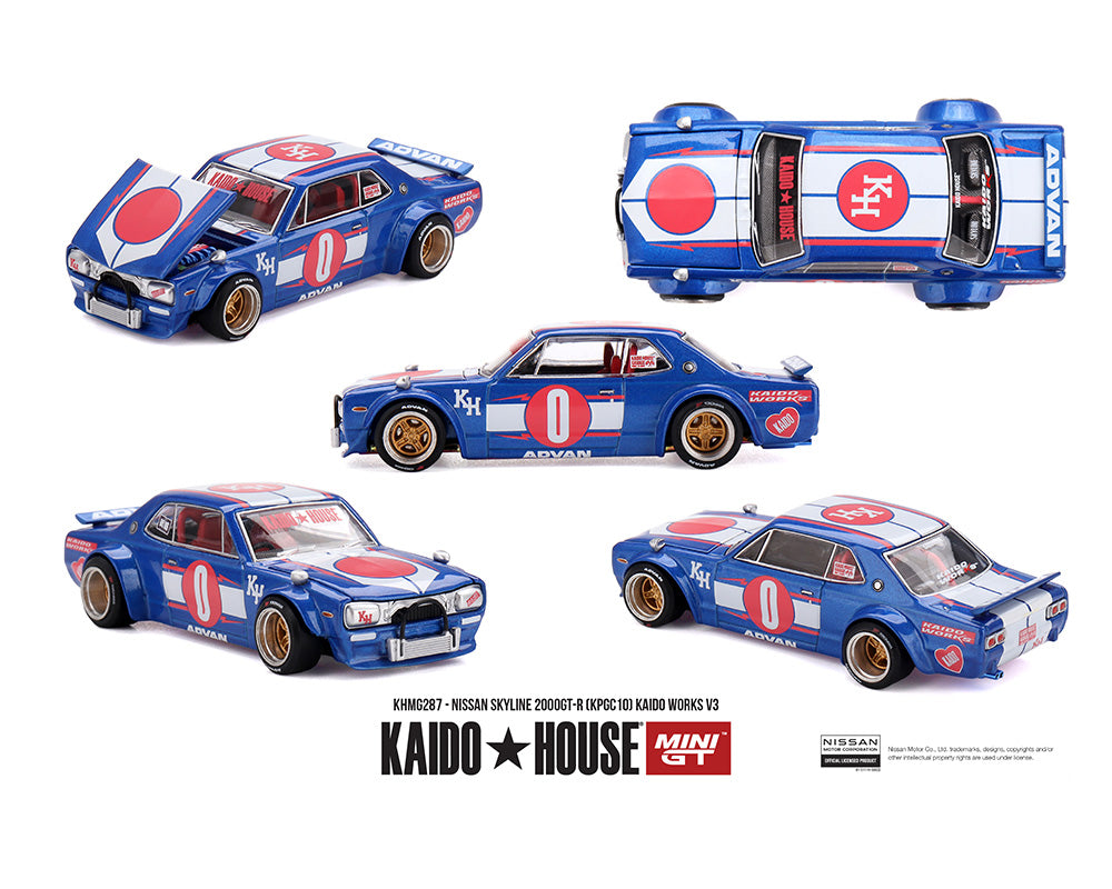 (Preorder) Kaido House x Mini GT 1:64 Nissan Skyline 2000GT-R (KPGC10) Kaido Works V3 – Limited Edition