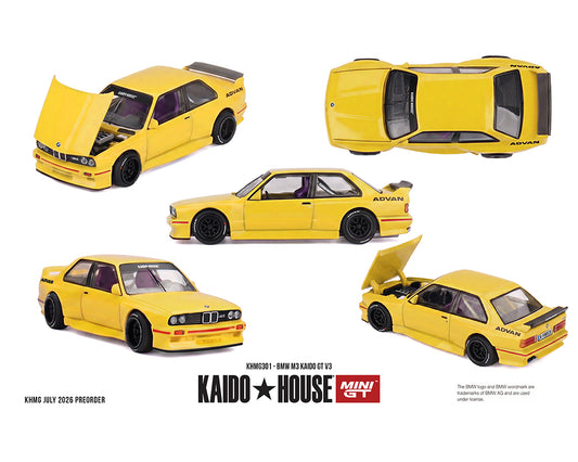 (Preorder) Kaido House x Mini GT 1:64 BMW M3 Kaido GT V3 ADVAN – Yellow