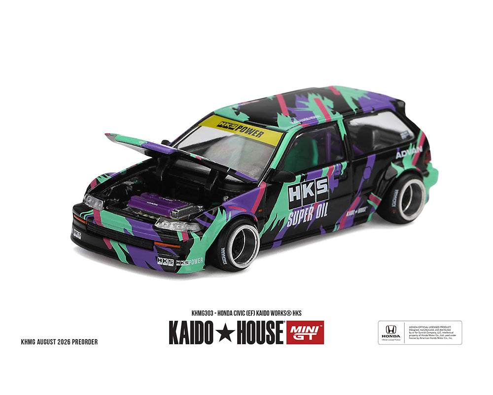 (Preorder) Kaido House x Mini GT 1:64 Honda Civic (EF) Kaido Works HKS