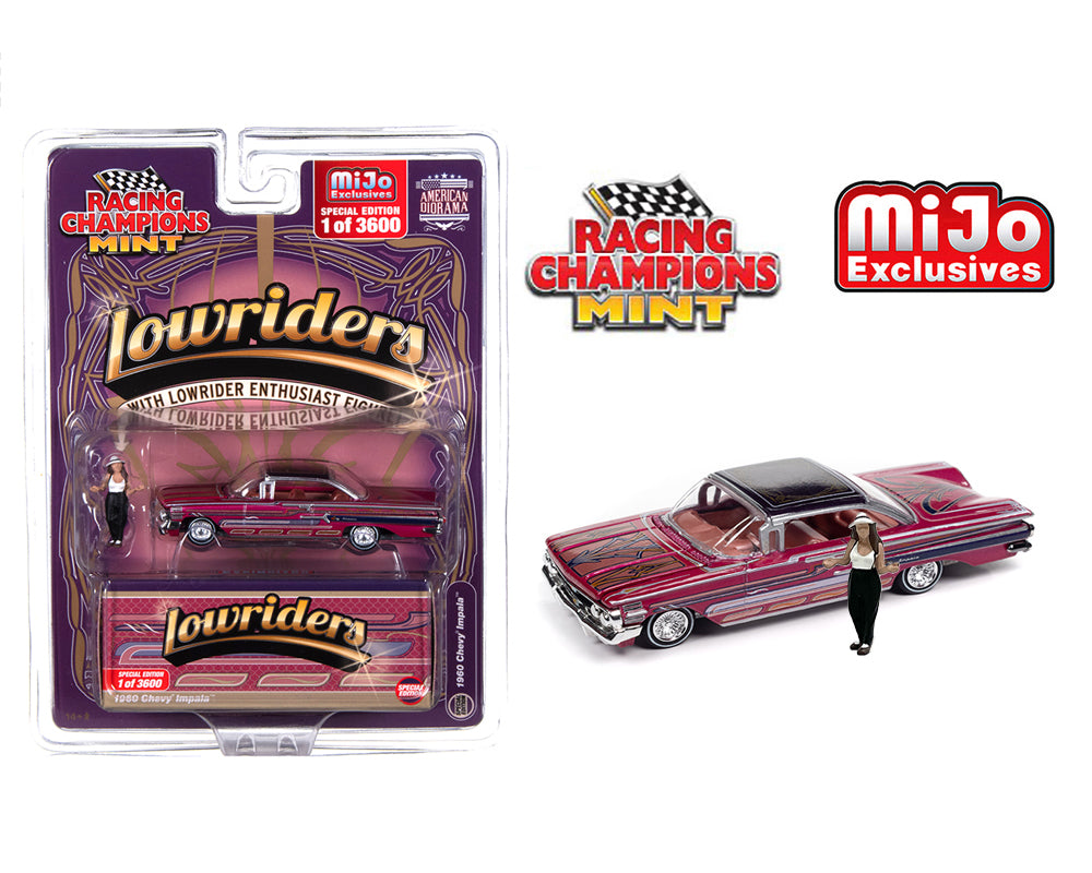 Racing Champions 1:64 Lowriders 1960 Chevrolet Impala SS with American Diorama Figure Limited 3,600 Pieces
