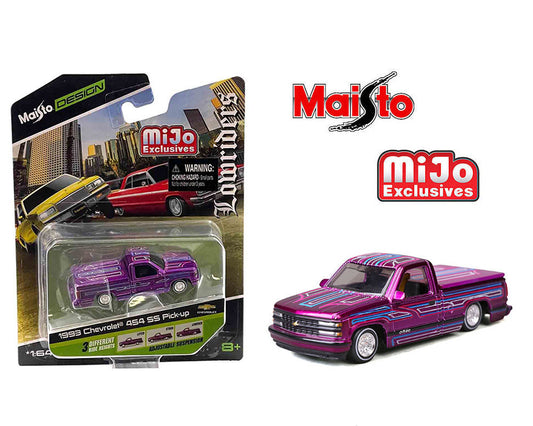 (Preorder) Maisto 1:64 1992 Chevrolet 454 SS Lowriders – Candy Pink – Design Lowriders – MiJo Exclusives Limited Edition 3,600 Pieces