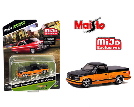 (Preorder) Maisto 1:64 1992 Chevrolet 454 SS Custom – Two Tone Orange Black – Design Lowriders – MiJo Exclusives Limited Edition 3,600 Pieces