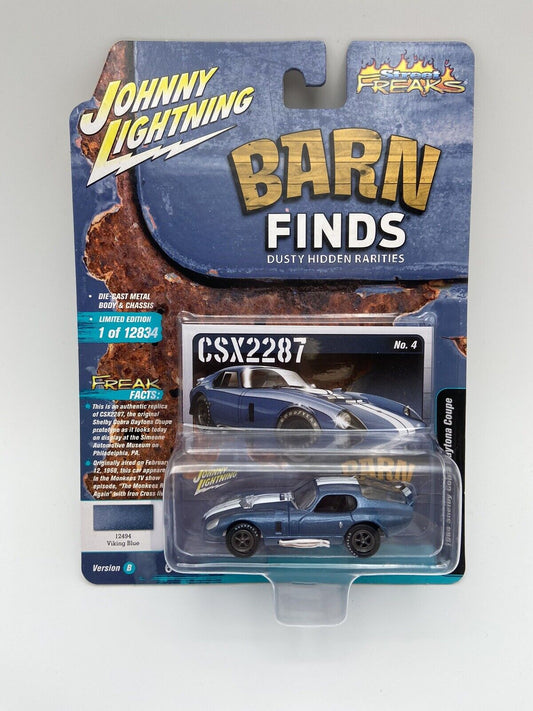 Johnny Lightning 1:64 1964 Shelby Cobra Daytona Coupe (Viking Blue) – Barn Finds – Street Freaks 2022 Release 1 Version B