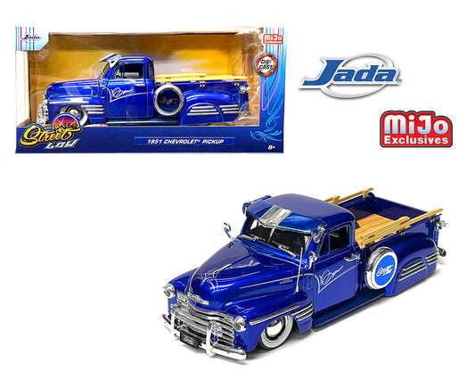 Jada 1:24 1951 Chevrolet Pickup Lowrider (Candy Blue) – Street Low – MiJo Exclusives Limited Edition