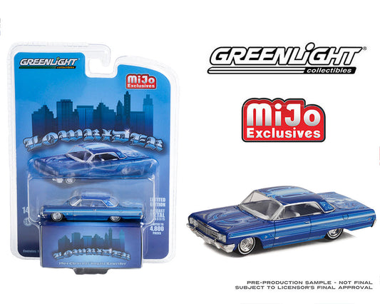 Greenlight 1:64 Lowrider 1964 Chevrolet Impala SS Blue Limited 4,800 Pieces – Mijo Exclusive