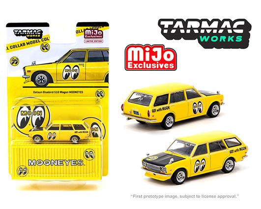 Tarmac Works 1:64 Mijo Exclusive Datsun Bluebird 510 Wagon Mooneyes Special Limited Edition.